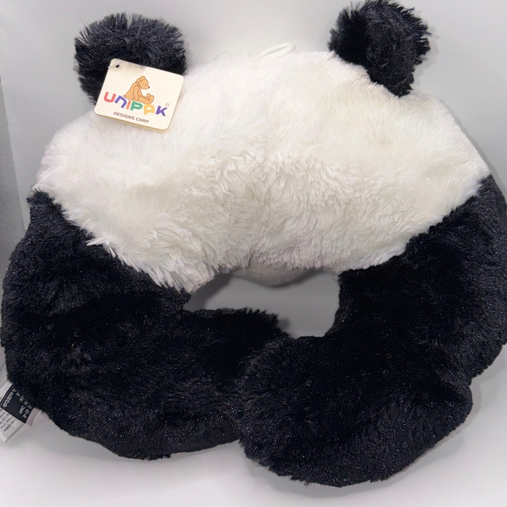 Unipak 12" Panda Neck Pillow Plush Kawaii Travel Comfort Animal Core 8989PA - Picture 2 of 7